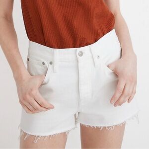 Madewell High Rise White Denim Short
